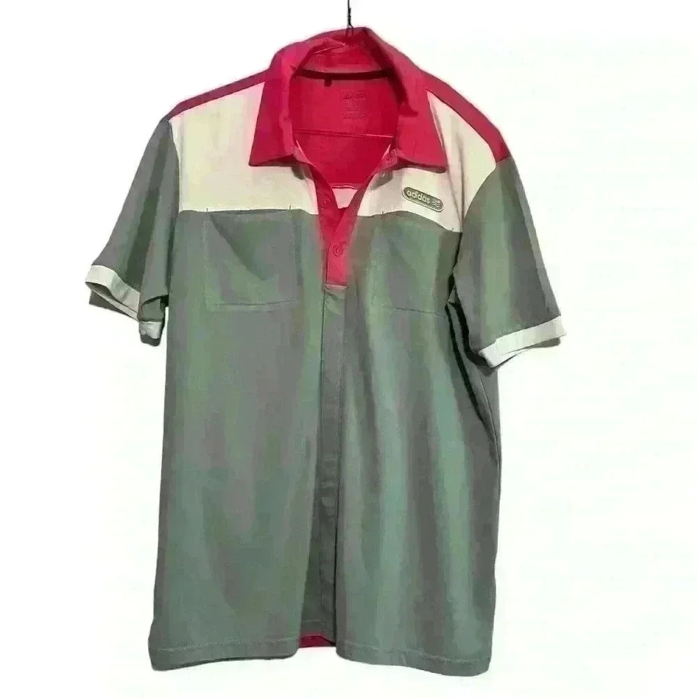 Adidas pink , gray and white golf polo. Men’s size small‎